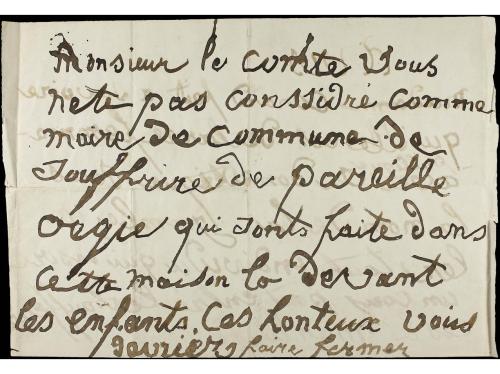 ✉ FRANCIA. (1863 CA.). ANONIMO. Carta y texto circulado si s
