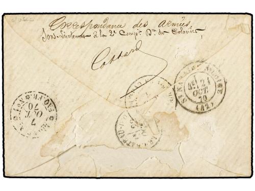 ✉ GUADALUPE. Ce. 4. 1870 (Oct 4). Cover to FRANCE franked at