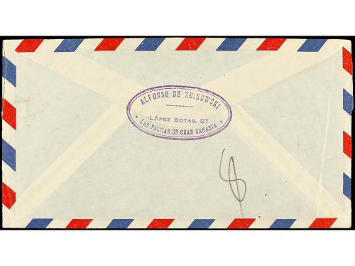 ✉ ESPAÑA. Ed. 1118, 1119/20. 1952. LAS PALMAS a U.S.A. Preci