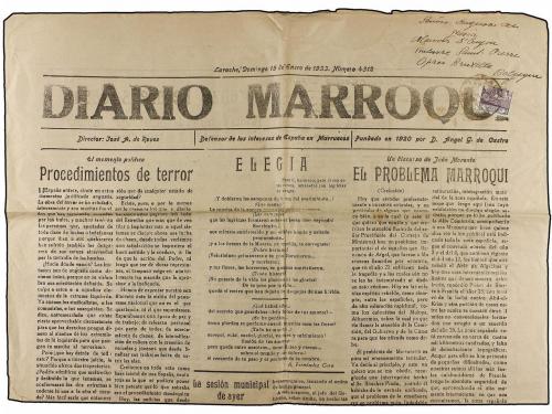 ✉ MARRUECOS. Ed. 106f. 1933. LARACHE a BRUSELAS. Periódico D