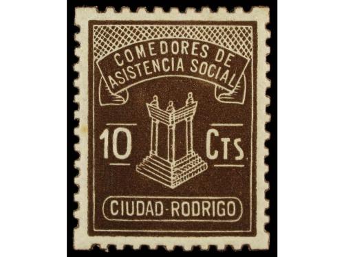 ESPAÑA: VIÑETAS. CIUDAD RODRIGO. 5 cts. y 10 cts. castaño. C