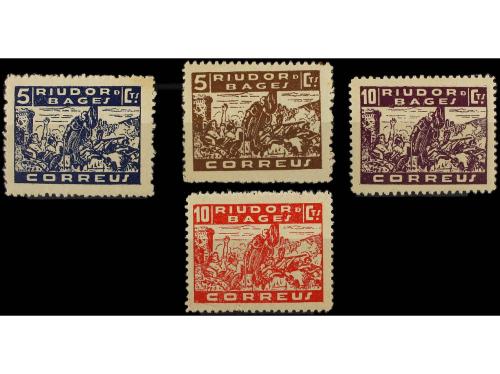 ESPAÑA: VIÑETAS. RIUDOR DE BAGES. 5 cts. (2) y 10 cts. (2). 