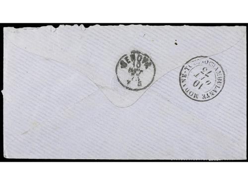 ✉ ESPAÑA. Ed. 133, 136. 1873. BARCELONA a GENOVA. 10 cts. ve