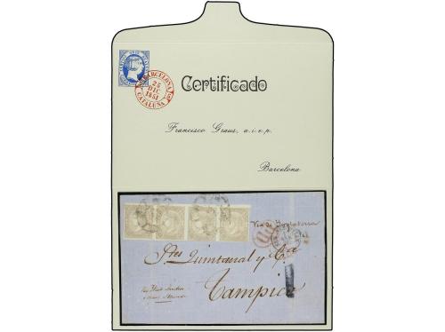 ✉ ESPAÑA. Ed. 73c (4). 1865. SAN SEBASTIÁN a TAMPICO (México