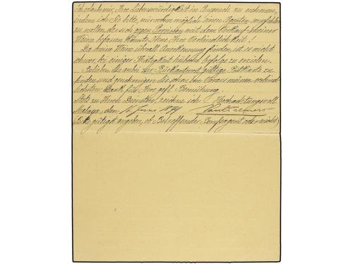 ✉ ESPAÑA ENTEROS POSTALES. Ed. 33. 1899. 10 + 10 cts. carmín