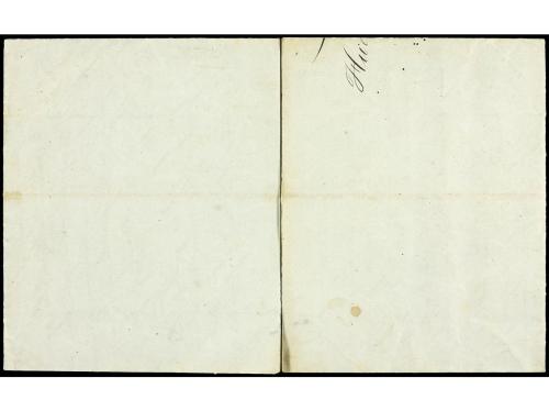 ✉ ESPAÑA: PREFILATELIA. 1851. HUESCA a OLORON. Fechador HUES