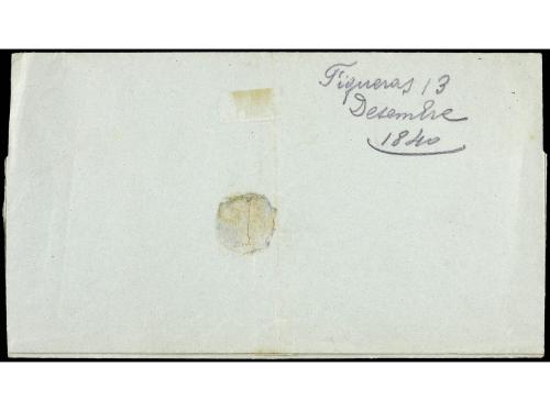 ✉ ESPAÑA: PREFILATELIA. 1840. FIGUERAS a BARCELONA. Marca FI
