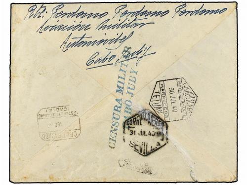✉ COLONIAS ESPAÑOLAS: CABO JUBY. Ed. 102, 104 y 108. 1940. C