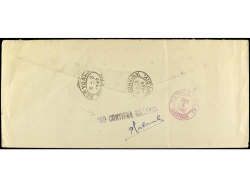 ESPAÑA. Ed. 889, 892, 904. 1940. CÁDIZ a U.S.A. Entero Posta