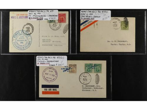 ✉ FILIPINAS. 1927-31. PIONNER FLIGHTS. 17 covers air mail co