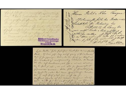 ✉ AUSTRIA. 1881-88. 3 postal stationary cards with swis post