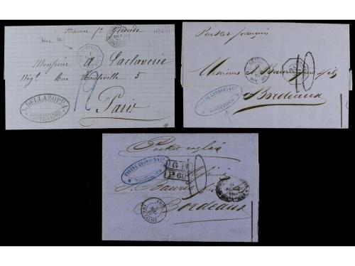 ✉ URUGUAY. 1799-1843. 7 covers, one from Montevideo to Londo