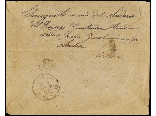 ✉ ESPAÑA. Ed. 221. 1891. SEVILLA a ROMA. 25 cts. azul, tasad