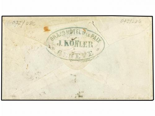 ¿ SUIZA. Ed. . 1867 (Aug 27). Cover to PHILADELPHIA, USA fra