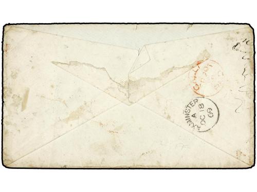 ✉ CEILAN. Sg. 55(3),63. 1869. COLOMBO a GRAN BRETAÑA. 1 p. a