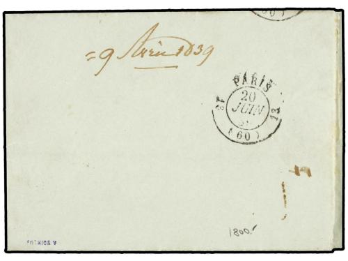 ✉ GUADALUPE. 1839 (April 9). Entire letter to Paris from a m