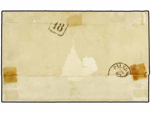 ✉ ITALIA. Sa. 11b. 1863. MARSALA a PALERMO. 15 cts. azul, ti