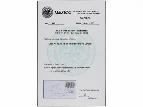 ✉ MEXICO. 1863 (Oct). Cover to Paris franked by Mexico Distr