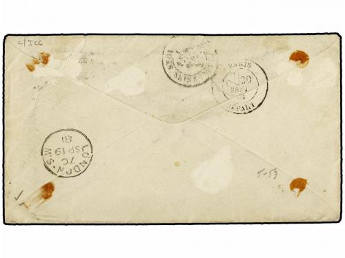 ✉ CANADA. 1881 (Sept 3). Cover from HAMILTON to LONDON frank