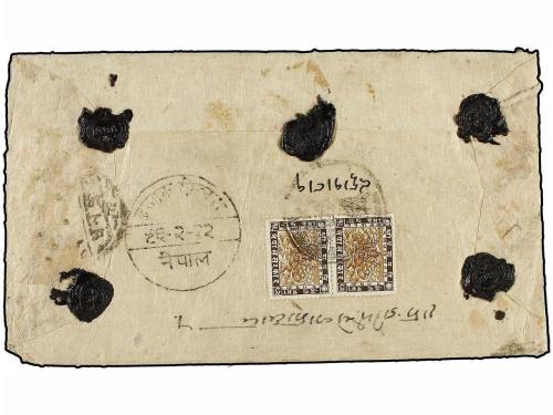 ✉ NEPAL. Mi. 46 (2), 48 (3). 1939 (April). CHAINPUR to KATHM