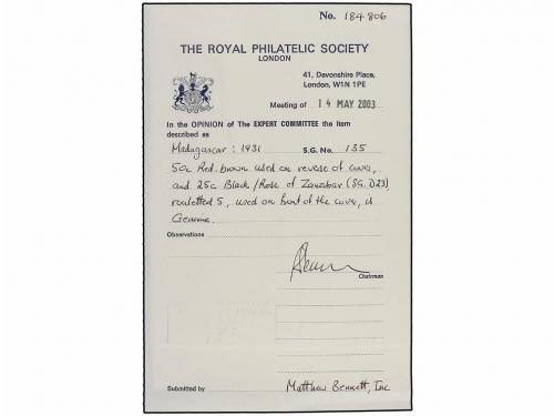 ✉ ZANZIBAR. Sg. D23. 1932. Underpaid cover from SAMANDU (Mad