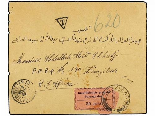 ✉ ZANZIBAR. Sg. D23. 1932. Underpaid cover from SAMANDU (Mad