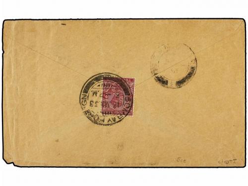 ✉ ZANZIBAR. Sg. D21. 1933. Underpaid cover from INDIA franke