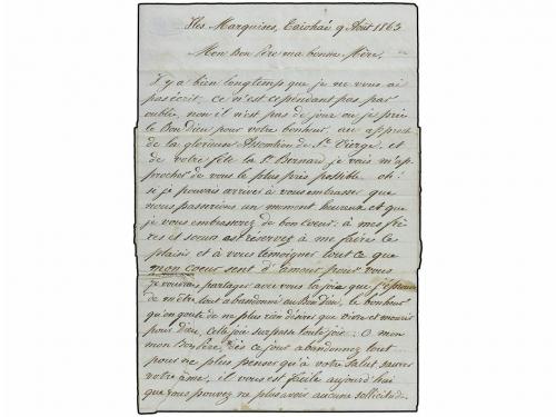 ✉ POLINESIA FRANCESA. 1863. Entire letter datelined inside &#39;