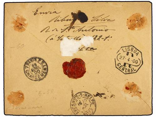 ✉ PORTUGAL. Af. 126, 128. 1900. STA. ISABEL a FRANCIA. 2 1/2