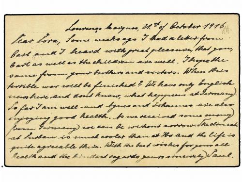 ✉ COLONIAS PORTUGUESAS. 1916. MOZAMBIQUE. LOURENÇO MARQUES a