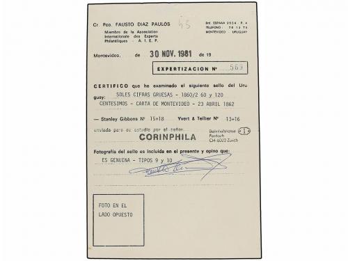 ¿ URUGUAY. 1802. MONTEVIDEO a BUENOS AIRES. 60 cts. castaño