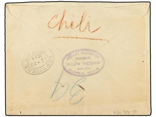 ¿ COSTA RICA. 1898. S. JOSE a PARÍS. 5 cts. lila, 10 cts. ve