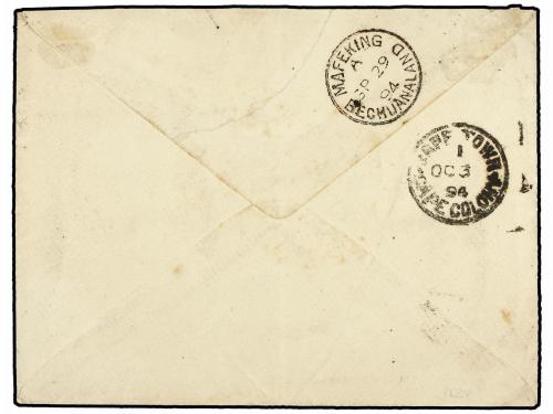 ¿ BECHUANALAND. Sg. 34 (3). 1894. GABERONES to LONDON. Strip
