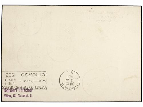 ✉ ZEPPELIN. 1933 (14-X). HOLANDA. GRAVENHAGE a CHICAGO (USA)