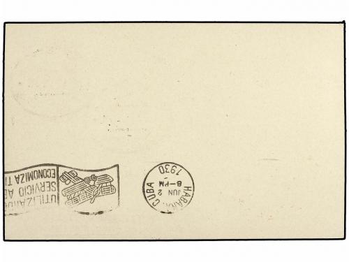¿ CUBA. 1930 (6-5). DANZIG a LA HABANA. Circulada con sello