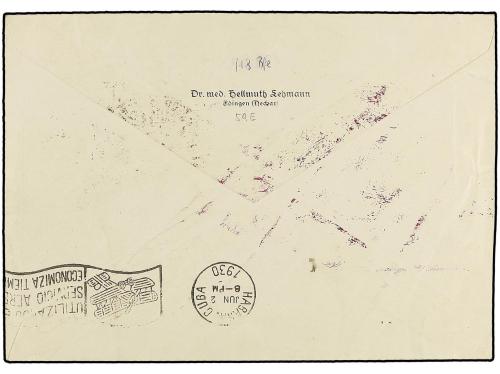 ✉ CUBA. 1930 (28-V). RECIFE a ALEMANIA. Circulado con sello 