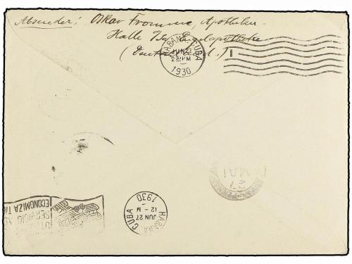 ✉ CUBA. 1930 (18-5). ALEMANIA a LA HABANA. Circulada con sel