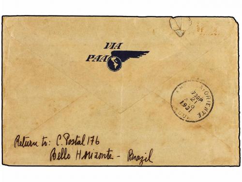 ✉ CUBA. 1931 (4-VIII). RÍO DE JANEIRO a HOLGUIN (Cuba). Circ