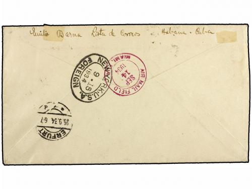 ✉ CUBA. 1934 (14-Sept.). CUBA a ERFURT (Alemania). Circulado
