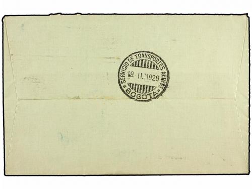 ✉ CUBA. 1929 (5-Feb.). HABANA a BOGOTÁ vía BARRANQUILLA. Cir
