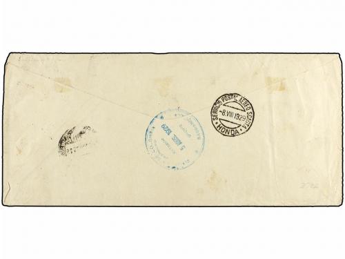 ✉ CUBA. (1929 (12-VII). HABANA a HONDA vía BARRANQUILLA. Cir