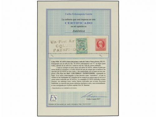 ✉ CUBA. 1928. SCADTA. Primer vuelo CUBA-NEW JERSEY realizado