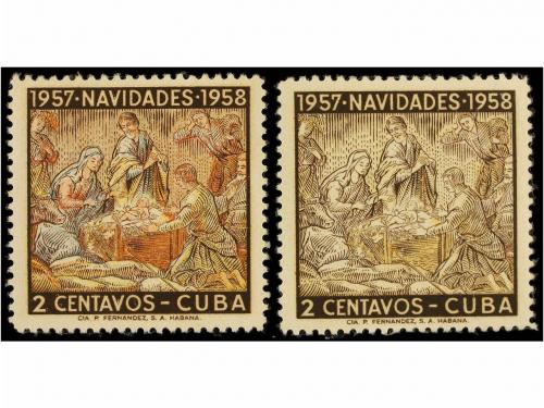 ** CUBA. Ed. 733ef. 1958. 2 ctvos. multicolor FALTA EL COLOR