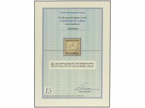 ** CUBA. Ed. 733ef. 1958. 2 ctvos. multicolor FALTA EL COLOR