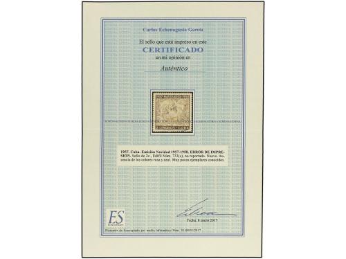 ** CUBA. Ed. 733ef. 1958. 2 ctvos. multicolor FALTA EL COLOR