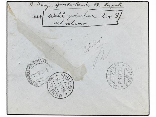 ¿ ITALIA. 1951. NAPOLI a LUZERN (Suiza). Precioso franqueo i