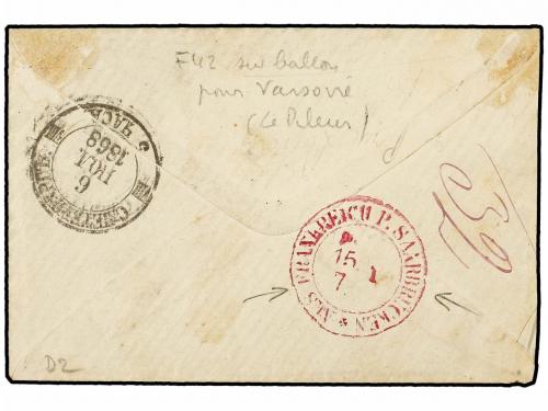 ✉ RUSIA. 1868. PARÍS a ST. PETERSBOURG. Marca de intercambio