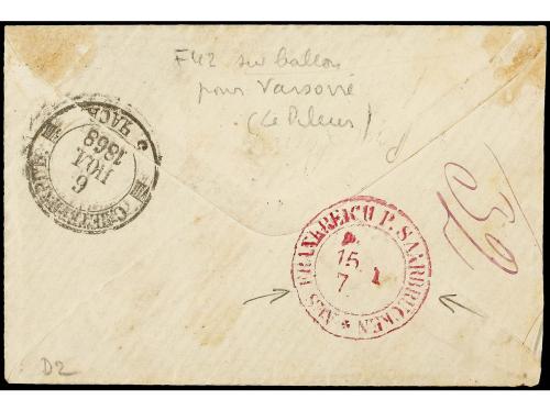 ✉ RUSIA. 1868. PARÍS a ST. PETERSBOURG. Marca de intercambio