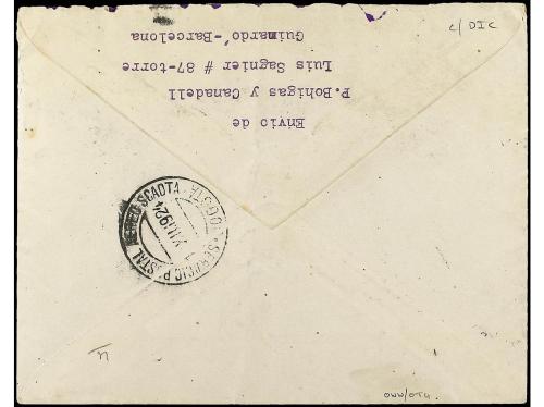 ✉ ESPAÑA. 1924. BARCELONA a BOGOTA (Colombia). Carta circula