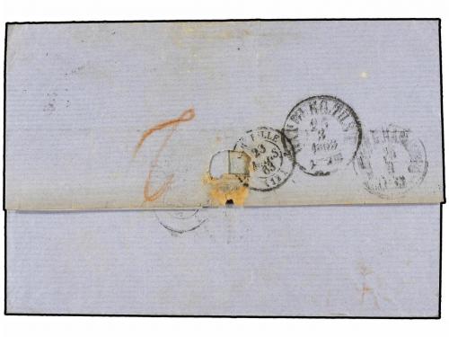 ✉ DINAMARCA. 1863. COPENHAGEN to MARSEILLE (France) with ech